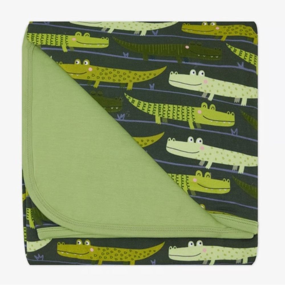 🐊🆕 Little Sleepies crocodiles large cloud blanket bamboo triple layer
